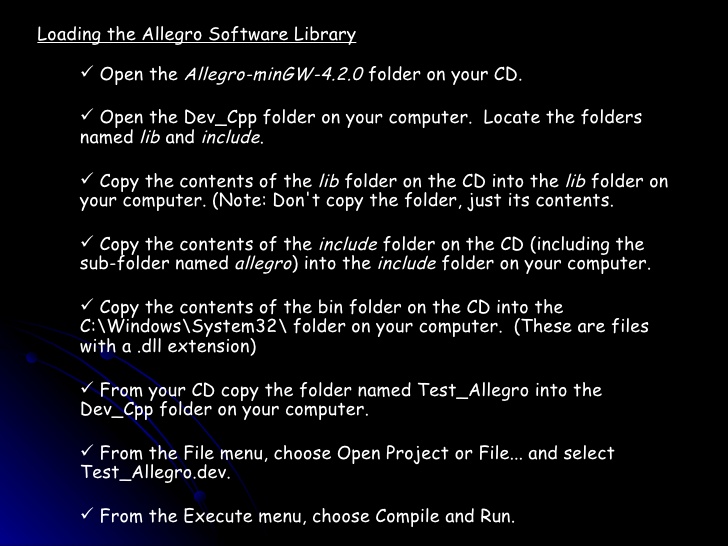 Allegro For Dev C++ Download